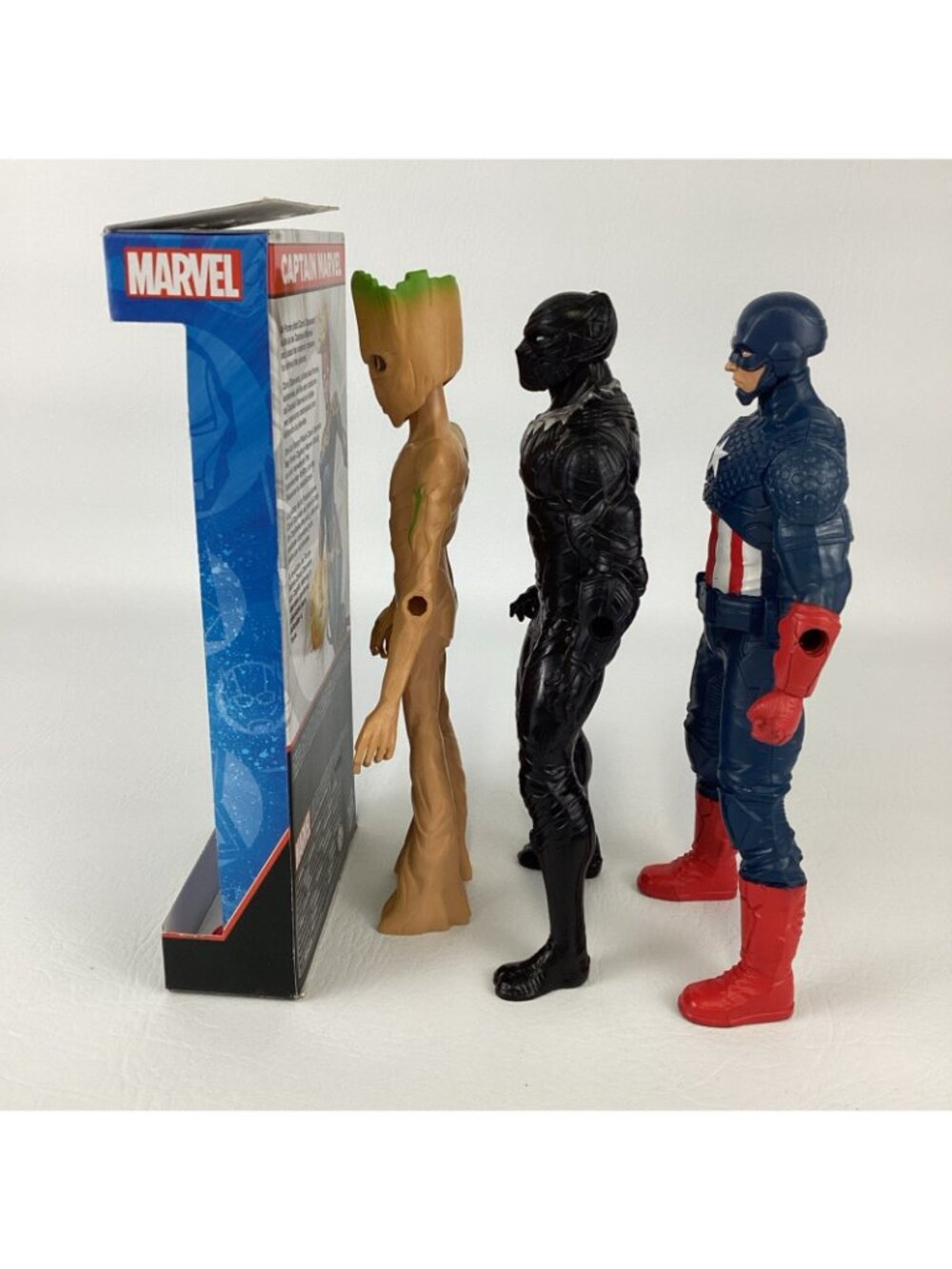 Marvel Super Hero 9" Figure Bundle Captain America Black Panther Groot Hasbro - Picture 2 of 7